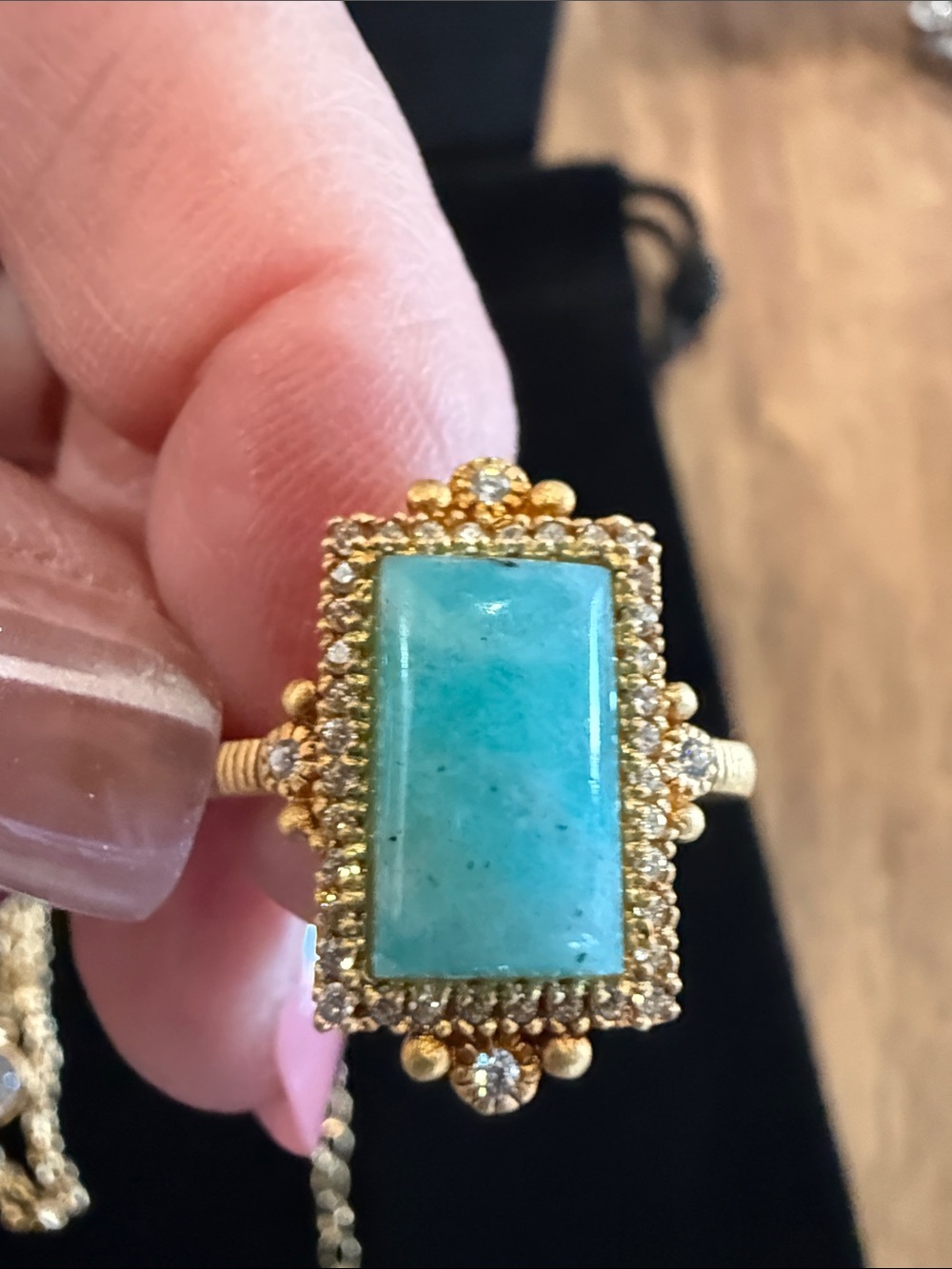 Freida Rothman Amazonite Turquoise Necklace and Ring Set - Picture 4 of 5